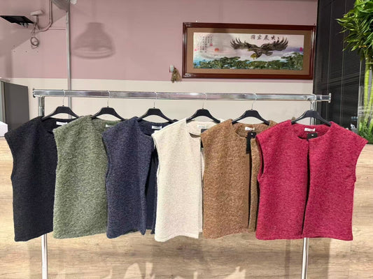 Gilet Sans Manches Effet Bouclette