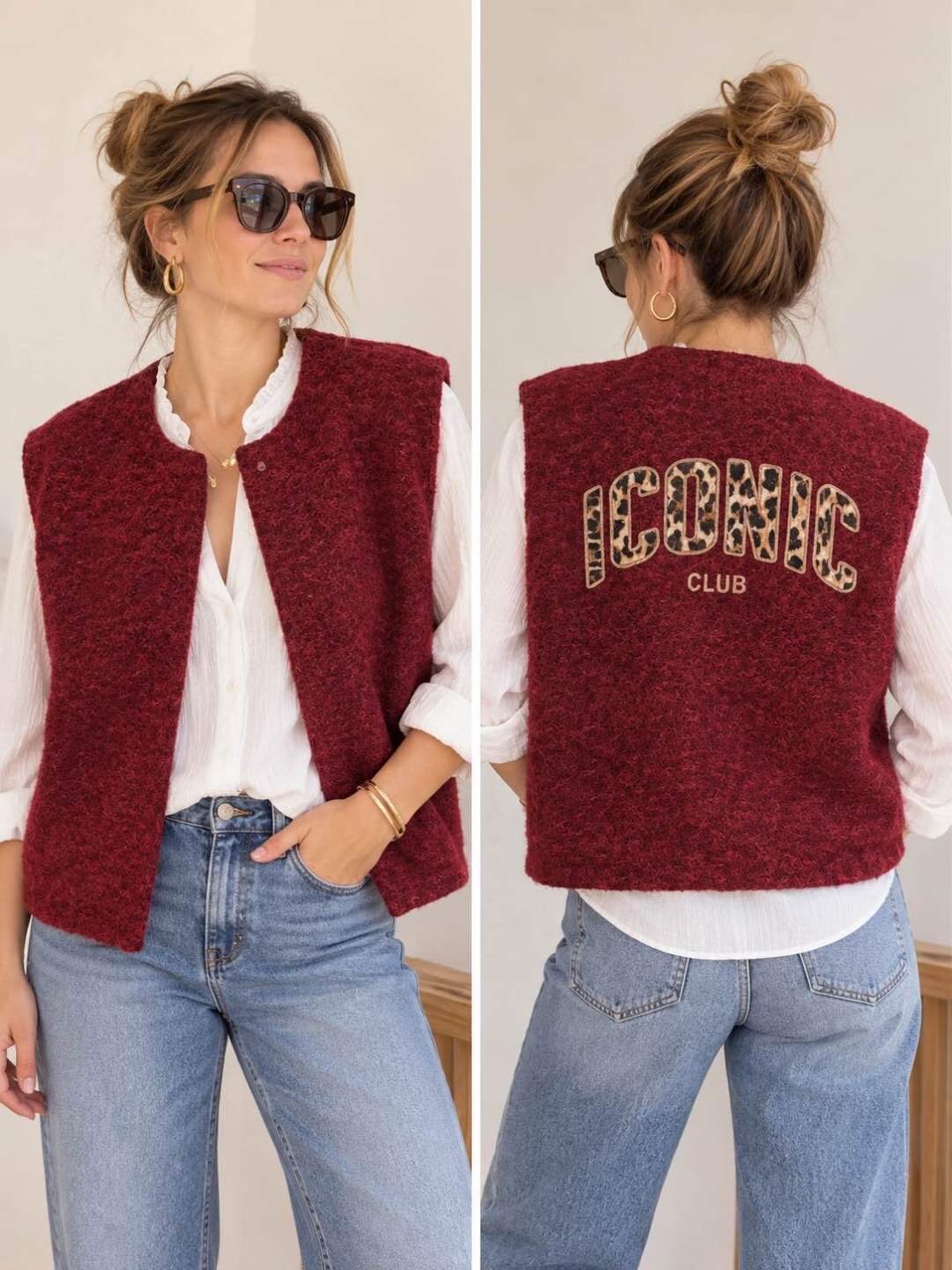 Gilet Sans Manches Imprimé au Dos