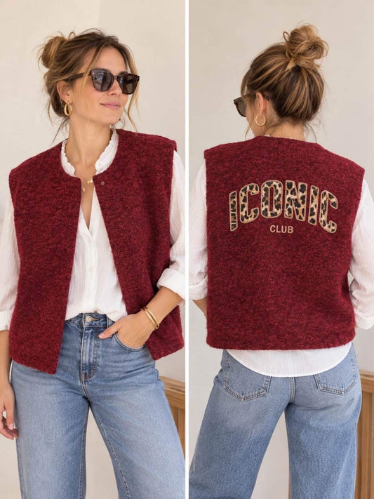 Gilet Sans Manches Imprimé au Dos
