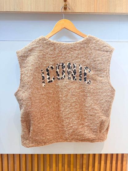 Gilet Sans Manches Imprimé au Dos