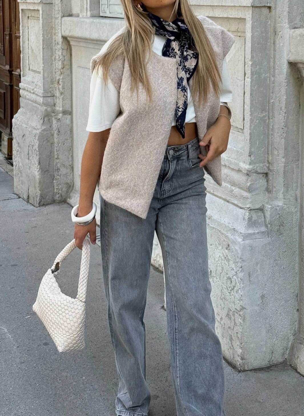 Gilet Sans Manches Effet Bouclette