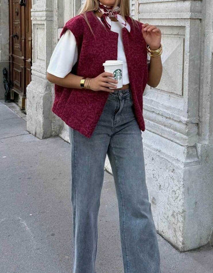 Gilet Sans Manches Effet Bouclette