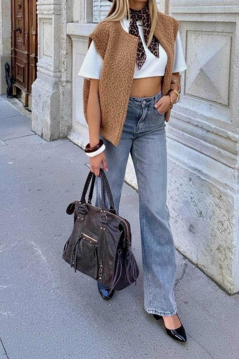 Gilet Sans Manches Effet Bouclette