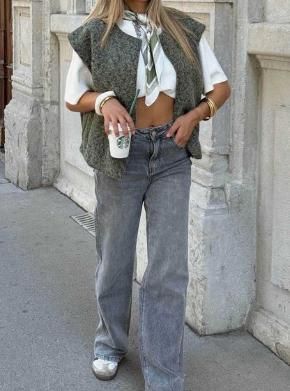 Gilet Sans Manches Effet Bouclette