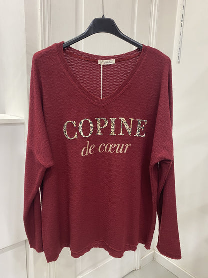 Top en Maille Angora à Motif