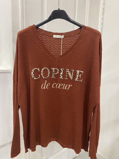 Top en Maille Angora à Motif