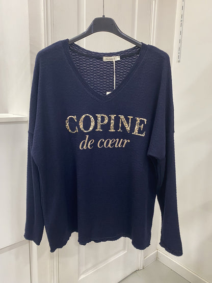 Top en Maille Angora à Motif