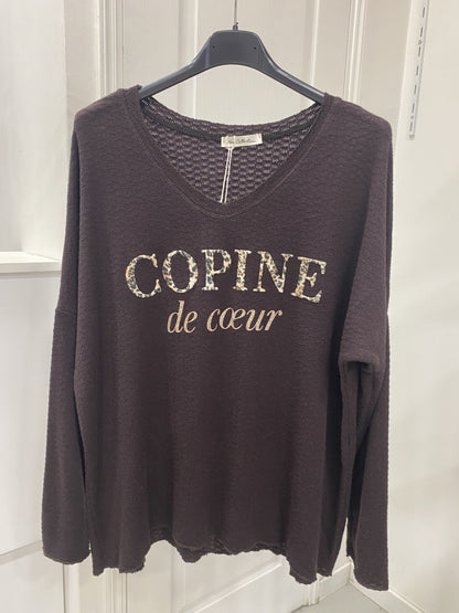 Top en Maille Angora à Motif