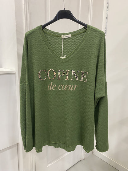 Top en Maille Angora à Motif