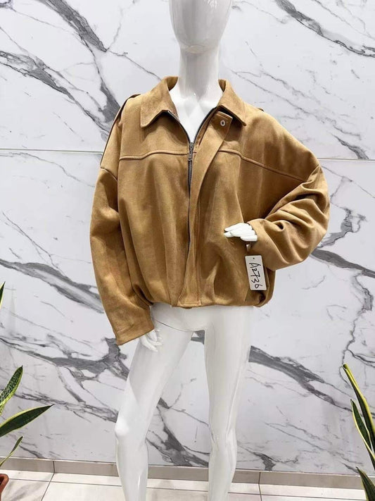 Veste Bomber Oversize en Suédine