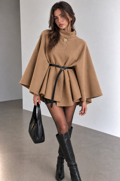 Veste cape caramel
