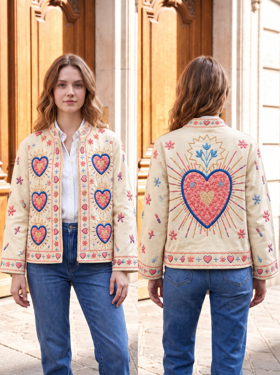 Veste Imprimée à Poches Latérales