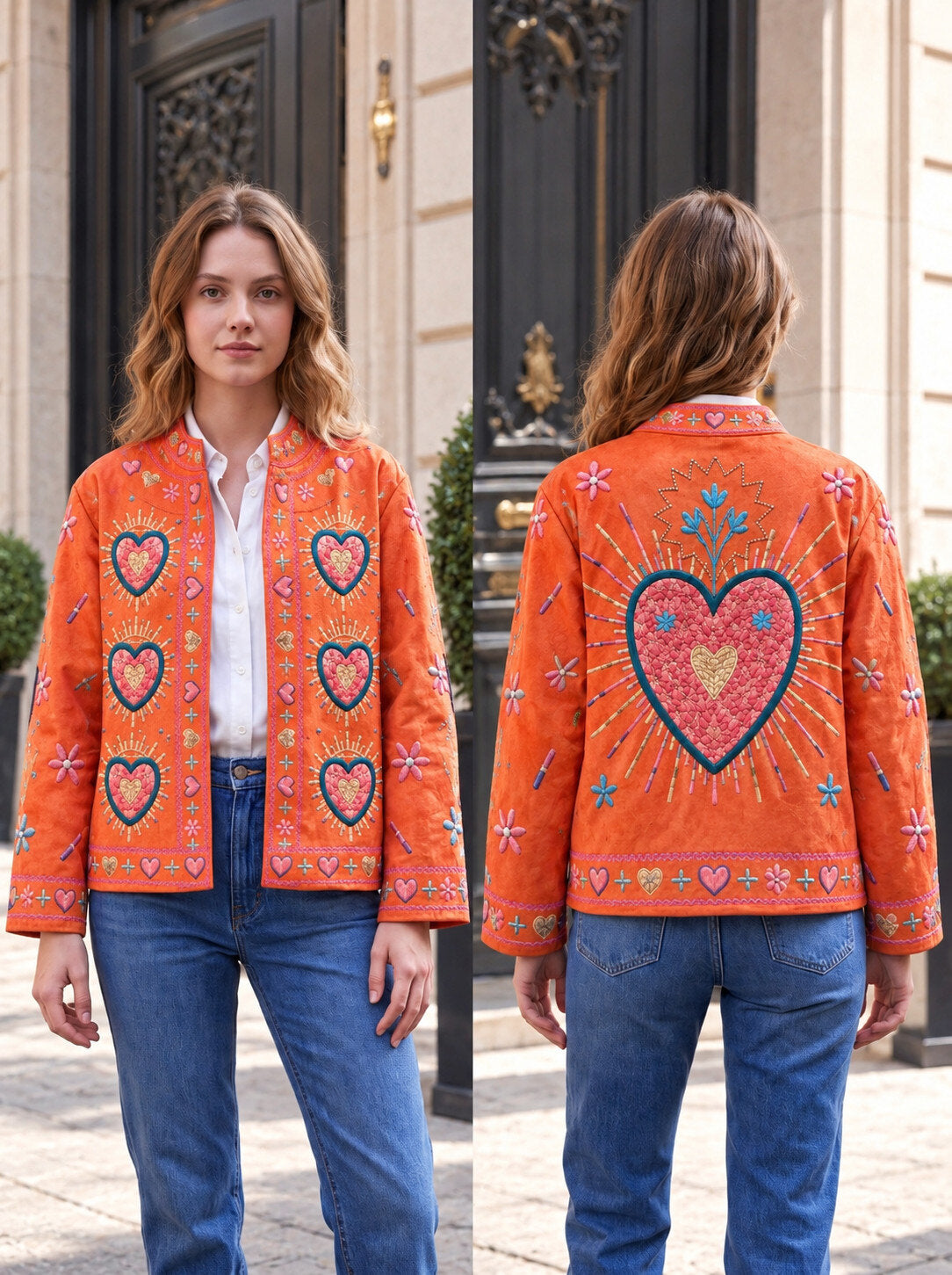 Veste Imprimée à Poches Latérales